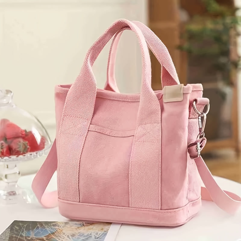 Elegant Canvas Tote Bag: Secure Zipper, Spacious & Lightweight - Perfect for Everyday Use & Comfort