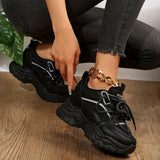 Women's Shockproof Thick Bottom Running Shoes, Casual Breathable Non-slip Sports Shoes