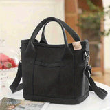 Elegant Canvas Tote Bag: Secure Zipper, Spacious & Lightweight - Perfect for Everyday Use & Comfort