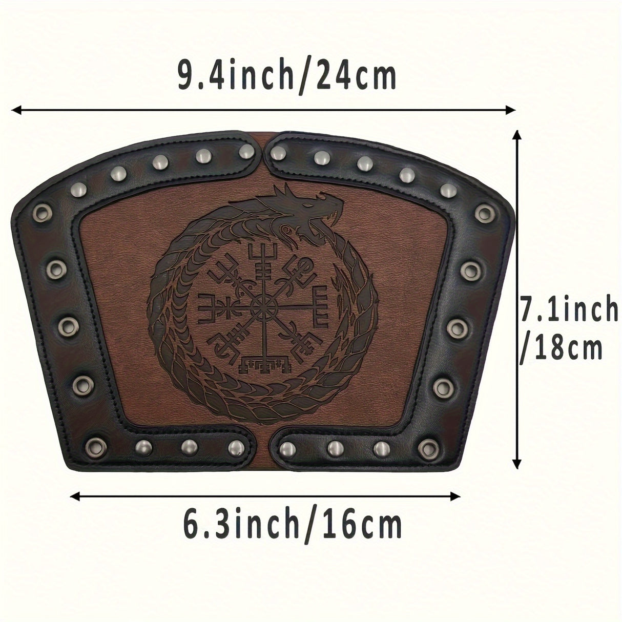 5Pcs Set Viking Fenrir Embossed Buckle Belt and Belt Bag with Viking Warrior Chest Armor and Viking Vegvisir Embossed Bracer, Retro Renaissance Faux Leather Warrior Set for Ren Faire
