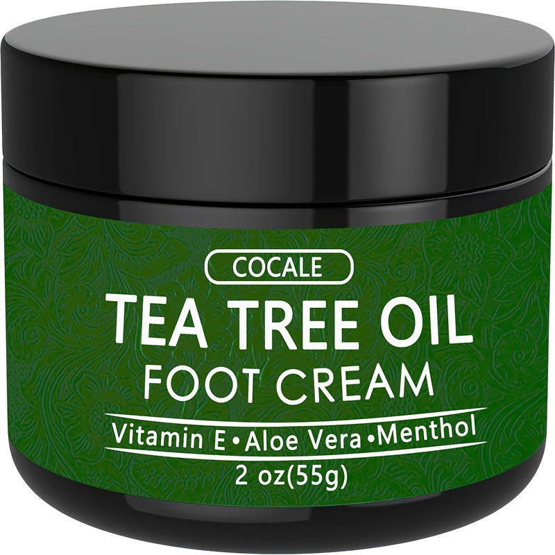 [Natural Moisturizing Cream] COCALE Tea Tree Oil Moisturizing Cream | Hypoallergenic Body, Foot & Face Cream with Aloe Vera, Hyaluronic Acid & Honey - 2oz, Light Beige Hydration, Natural Ingredient Design