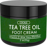 [Natural Moisturizing Cream] COCALE Tea Tree Oil Moisturizing Cream | Hypoallergenic Body, Foot & Face Cream with Aloe Vera, Hyaluronic Acid & Honey - 2oz, Light Beige Hydration, Natural Ingredient Design