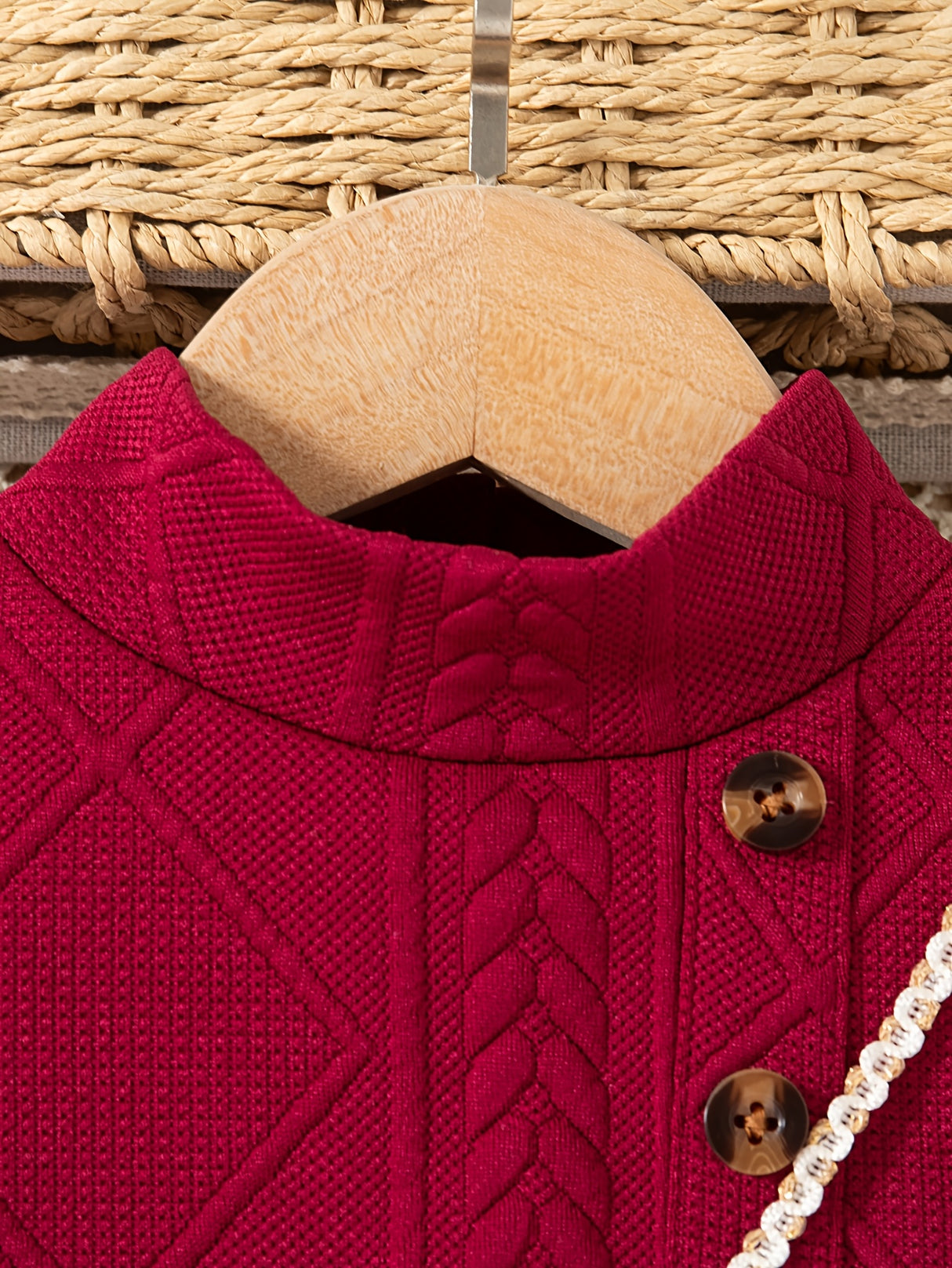 New Spring and Autumn Children's Plain Color Trendy Flying Sleeve Long Sleeve Water Drop Buckle Straight Dress + Belt + Bag