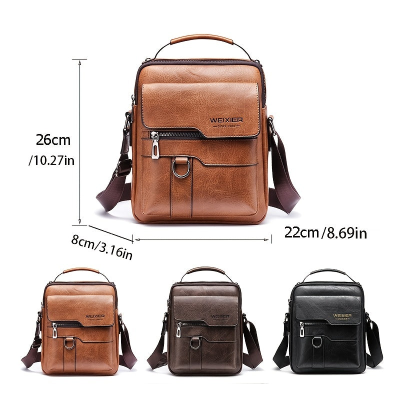 Men'S Authentic Leather Messenger Bag Vintage Style Business Handbag