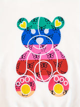 Toddler Girls 2pc Bear Print Crew Neck Sweatshirt & Rainbow Stripped Jogger Pants Kids Clothes For Fall outdoor Sports