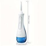 [Electric Toothbrush Water Floss Combo] 8 Brush Heads Rechargeable Electric Toothbrush - Water Floss Combination Kit with 5 Nozzles, Oral Doucher, White Home Kit