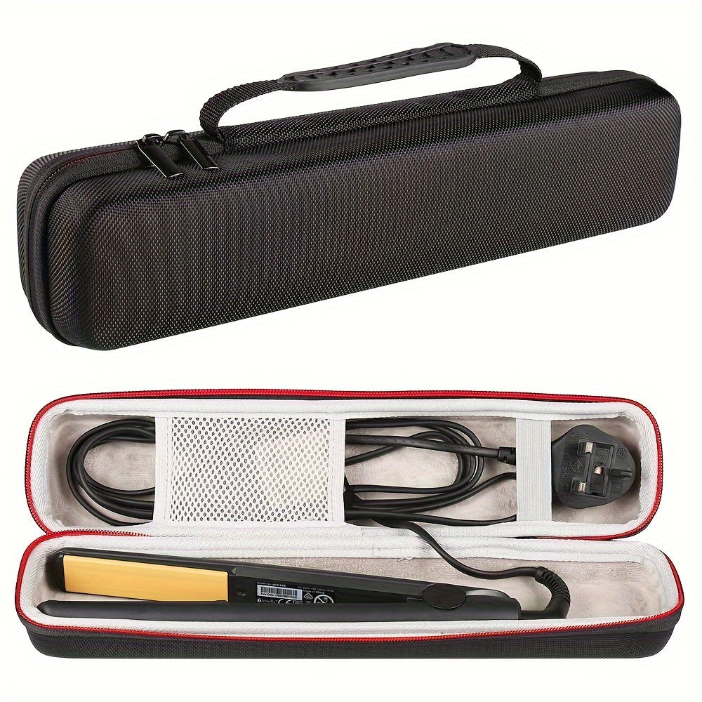 1pc Durable EVA Hair Straightener Carry Case – Waterproof, Shockproof Travel Bag for Hairstyling Tools – Compact & Stylish for Vacation Essentials