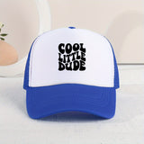 Casual Trendy "COOL LITTLE DUDE" Mesh Stitching Cap, Sun Protection Comfortable Breathable Cap For Summer Holiday Outdoor Traveling Boys And Girls Accessories