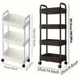 1pc Compact Storage Cart - Versatile Floor Storage for Snacks, Books, Bathroom Essentials, and Kitchen Utensils with Wheels - Perfect for Home Organization and Decluttering, Essential Storage Supplies