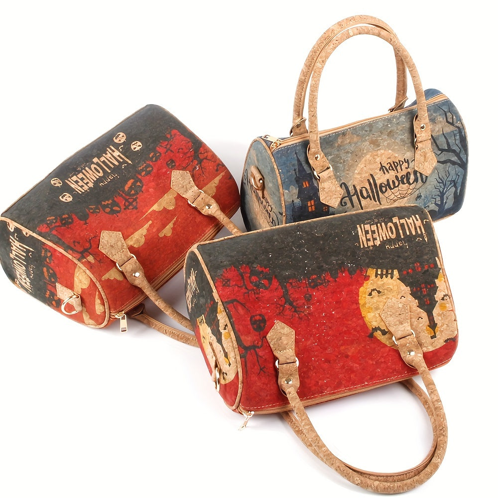 Halloween Elements Handbag, Crossbody Multifunctional Boston Bag, Halloween Decor Satchel Bag