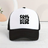 Casual Trendy "COOL LITTLE DUDE" Mesh Stitching Cap, Sun Protection Comfortable Breathable Cap For Summer Holiday Outdoor Traveling Boys And Girls Accessories