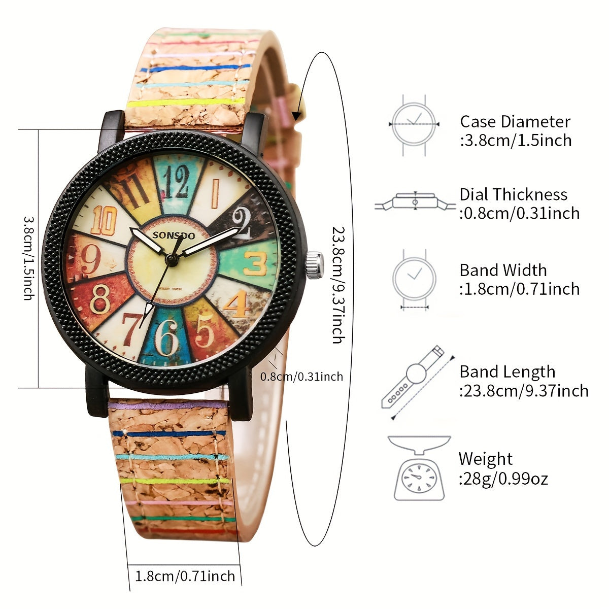 Quartz Watches For Men Wooden Pu Leather Wrist Watch Alloy Pointer Great Gift For Her