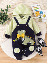 Baby Boy Clothes Newborn Outfits Infant Fall Winter Long Sleeve Cartoon Romper Bodysuit+ Pocket Pants Set 0 Months-18 Months, for Outdoor