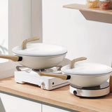 Premium Non-stick Pan Set-precision Cast Iron, Multi-layer Cooking Pot Gas And Induction Stove, Perfect Home Kitchen, With A Cover, Solid Wood Handle, Can Cook Soup And Pancake Stew Meat To Meet Different Cooking Needs