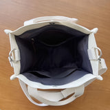 Mini Canvas Tote Bag With Top Handle, Multi Pockets Crossbody Bag, Portable Lunch Box Storage Bag