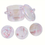 2 Pack -1500ml/50.7oz - Household Pink Double Ear Glass Pot, Double Handle Soup Health Pot, Electric Pot For Soup, Open Fire Stew Pot, Innovative Pink Glass Pot - Pink Girl Cute Cooking Pot