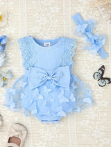 Baby Girl Clothes Newborn Romper Dress Infant Lace Ruffle Sleeveless Summer one-piece Outfits with Headband 0-12 Months