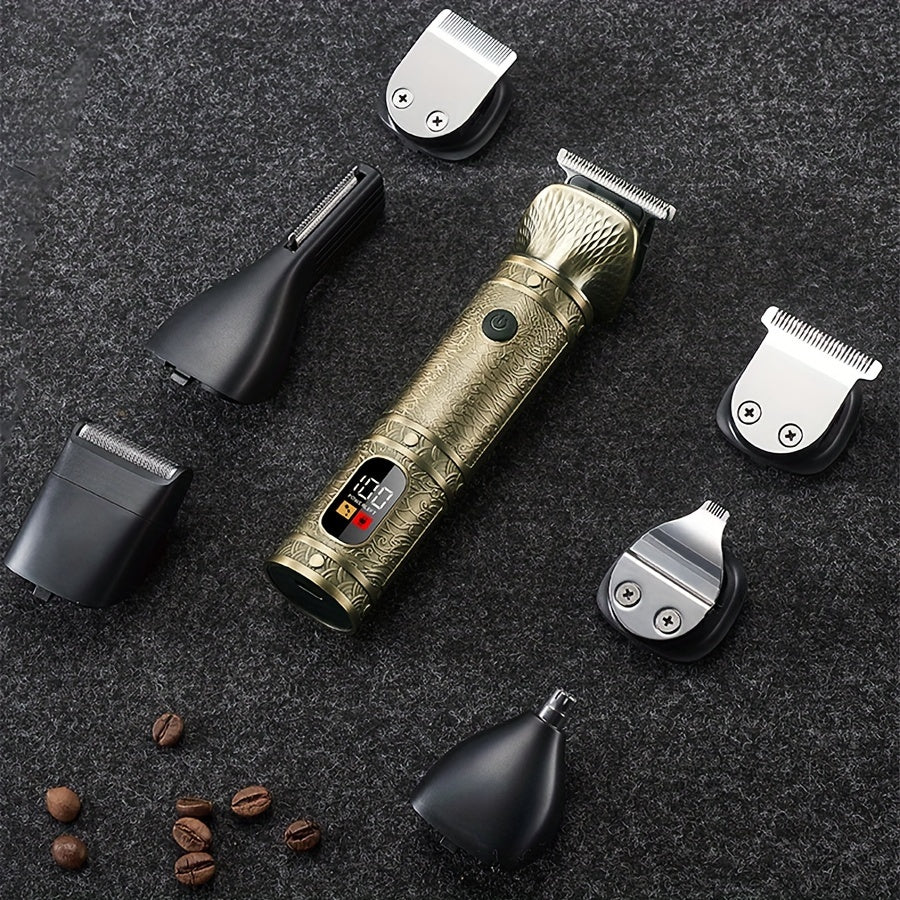 GERTZY 7-in-1 Men's Grooming Kit: Cordless Electric Razor for Trimming, Shaving & Styling - USB Rechargeable with Lithium Battery