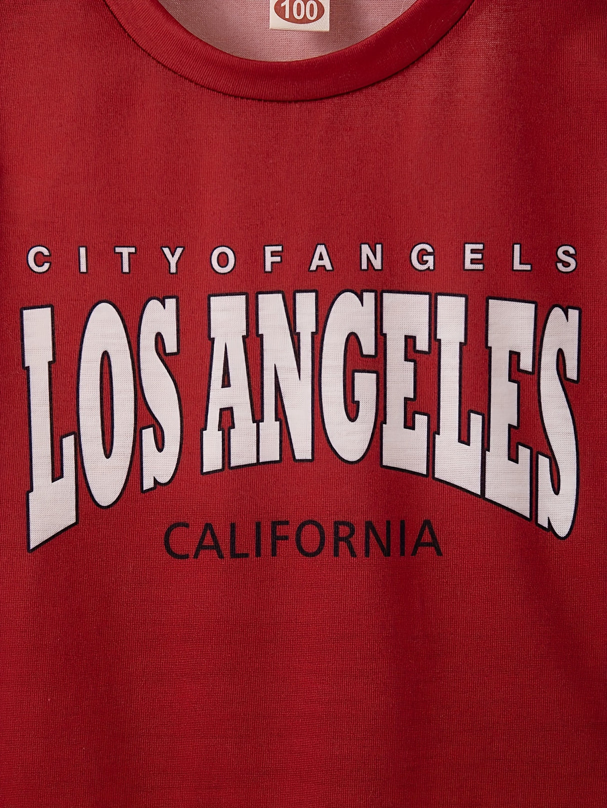2pcs Boys Casual LOS ANGELES Letter Graphic Print Short Sleeve T-shirt & Shorts Set, Comfy Summer Boys Clothes