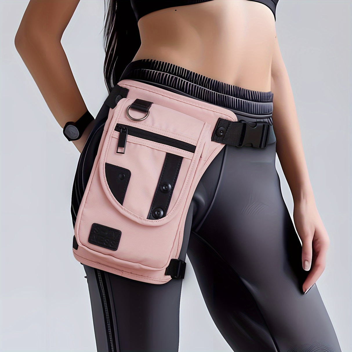 Fashion Waist Pack with Multiple Pockets, Solid Color Non-Waterproof Polyamide Belt Bag with Adjustable Strap, Zippered Hip Bum Bag for Business Casual, Travel, Hiking - Valentine's Day to Mother's Day Gift