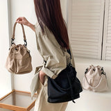 Luxury Large Capacity Drawstring Crossbody Bag - Women's Nylon Shoulder Bag for Daily Use - Spacious, Stylish, and Practical Tote Bag with Adjustable Strap
