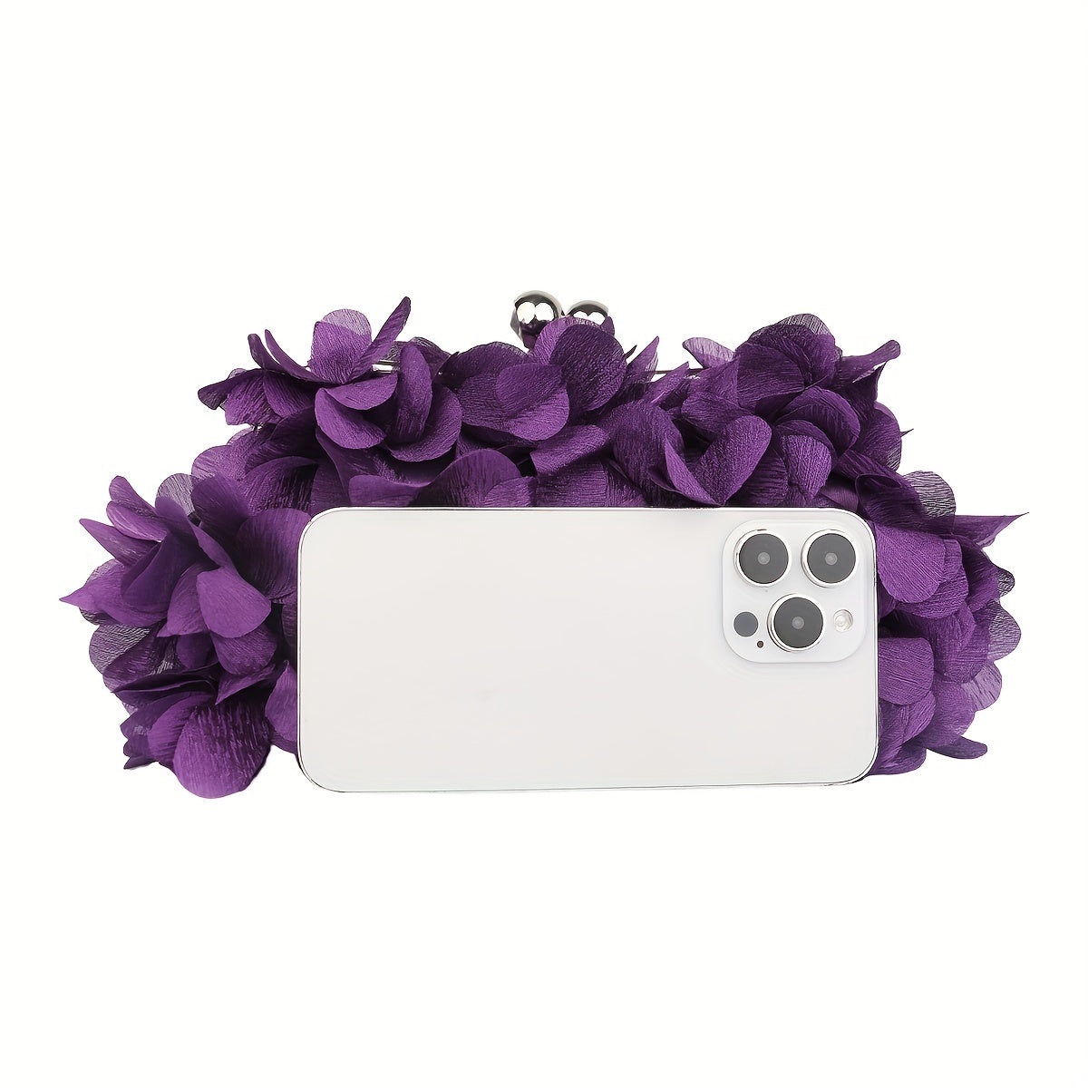 Luxury Floral Embroidered Clutch Handbag - Stylish Evening Purse for Weddings, Banquets & Proms - Compact, Magnetic Closure, Perfect Glam Accessory for Brides & Fashionistas