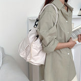 Luxury Large Capacity Drawstring Crossbody Bag - Women's Nylon Shoulder Bag for Daily Use - Spacious, Stylish, and Practical Tote Bag with Adjustable Strap