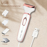 Rechargeable 4-in-1 Electric Razor For Women - Painless Hair Trimmer For Face, Nose, Eyebrows, Beard, Mustache, Arm, Leg, Armpit, And Bikini - Portable Body Shavers Set Rechargeable Grooming Kit Holiday Gift