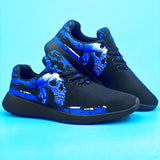 Mens Punk Skull Trendy Running Shoes - Lightweight, Breathable, Comfy, and Stylish for Spring and Summer, Perfect for Halloween and Casual Outdoor Activities