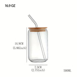 1pc, Daisy Pattern Drinking Glass With Lid And Straw, 16.9oz Can Shaped Water Cup, Cute Flower Iced Coffee Cup, For Beer, Juice, Milk, Birthday Gifts, Summer Drinkware