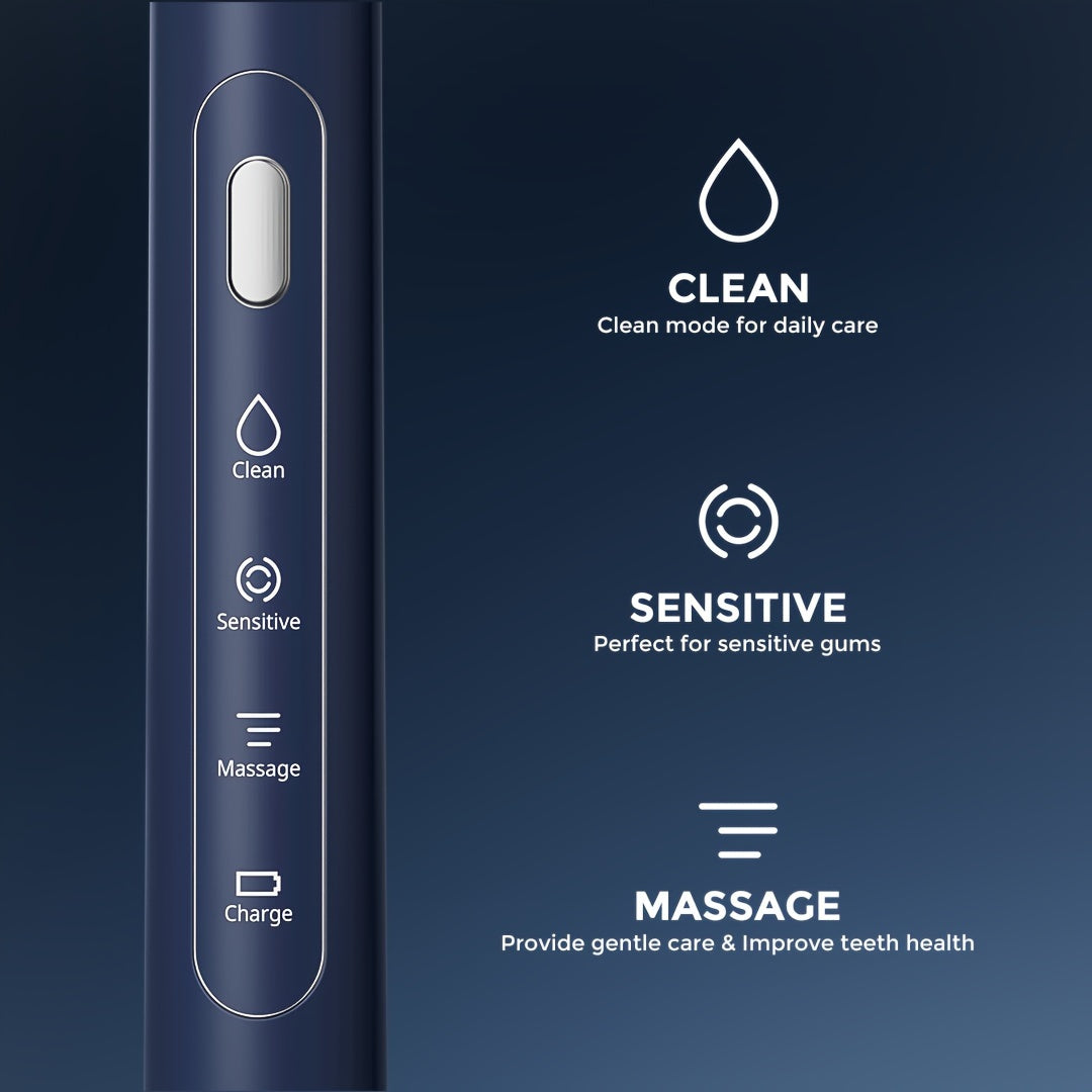 Sejoy Sonic Electric Toothbrush & Water Flosser Set - USB Rechargeable, 1800mAh Lithium Battery, Includes 4 Soft Bristle Brushes & 6 Jet Tips, Sleek Black Design, Ideal for Home & Office, Perfect Christmas Gift, Home Dental C