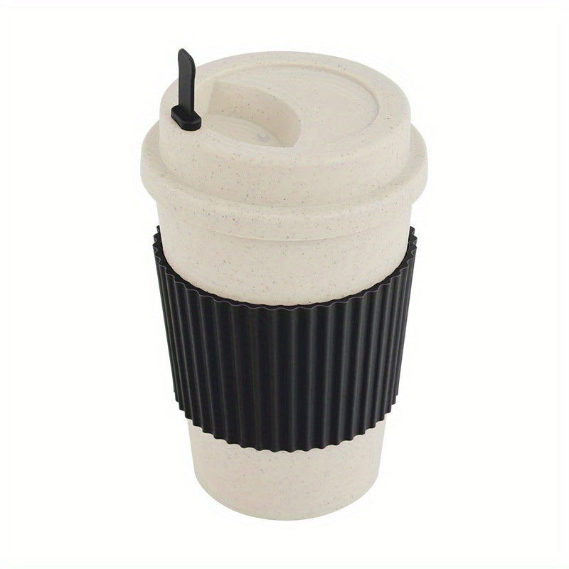 1pc 21oz Portable Reusable Coffee Cup, Travel Wheat Straw Fiber Mug for Restaurant, Hotel, Commercial, Outdoor, Office, Home, Car Use - 4 Colors Available