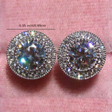 [Luxurious Earrings] Sparkling White Cubic Zirconia Stud Earrings | Luxurious Genuine Brilliance Micro Paved Earrings for Women - Nickel-Free Copper Backing, Ideal for Weddings and Formal Events