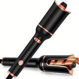 1" Large Ceramic Ionic Automatic Hair Curler - Rotating Barrel, 4 Temperature Settings, 3 Timer Options, Dual Voltage, Spin Iron for Hair Styling with Easy-to-Use Interface and Advanced Safety Features (Upgrade)