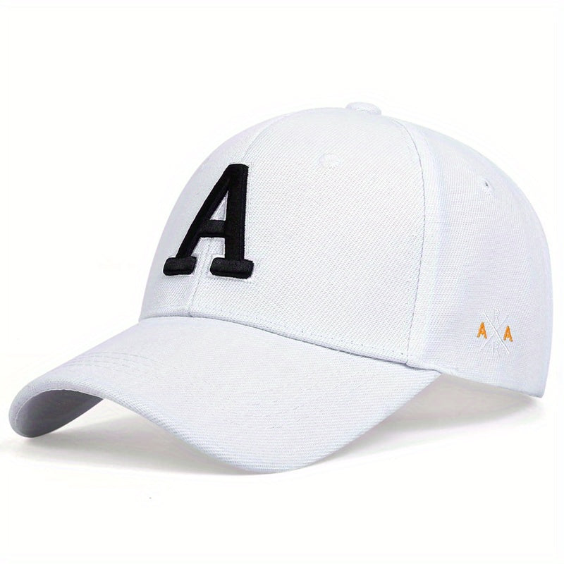 Solid Color Simple Casual Sports Hat - Letter A Embroidery Baseball Cap - Sunscreen Dad Hats