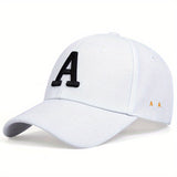 Solid Color Simple Casual Sports Hat - Letter A Embroidery Baseball Cap - Sunscreen Dad Hats