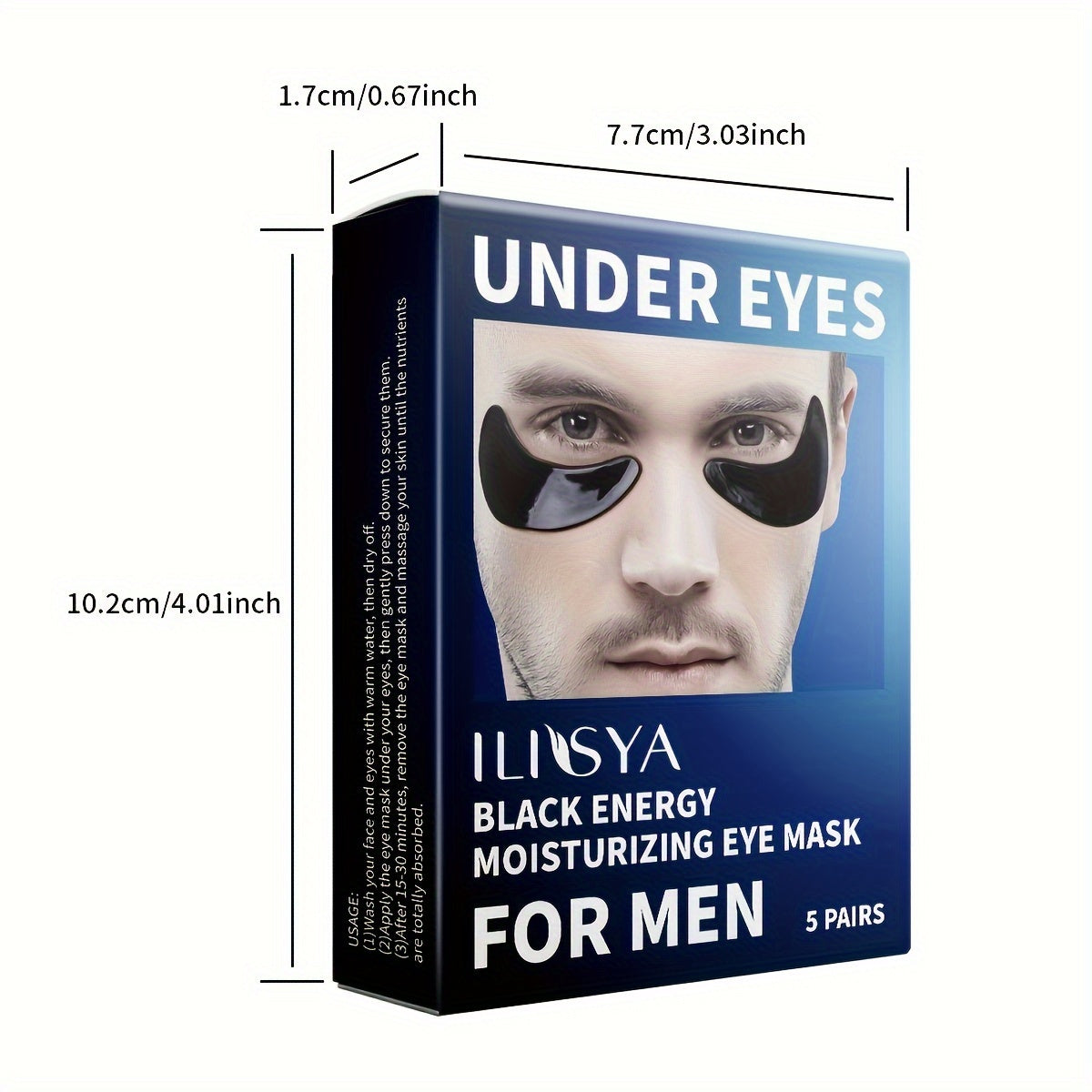 1 Box Black Energy Under Eye Mask, Collagen Eye Patches For Skin Moisturizing, Hydrating Eye Pad To Firm Eye Skin, Eye SPA Patch For Home Daily Use