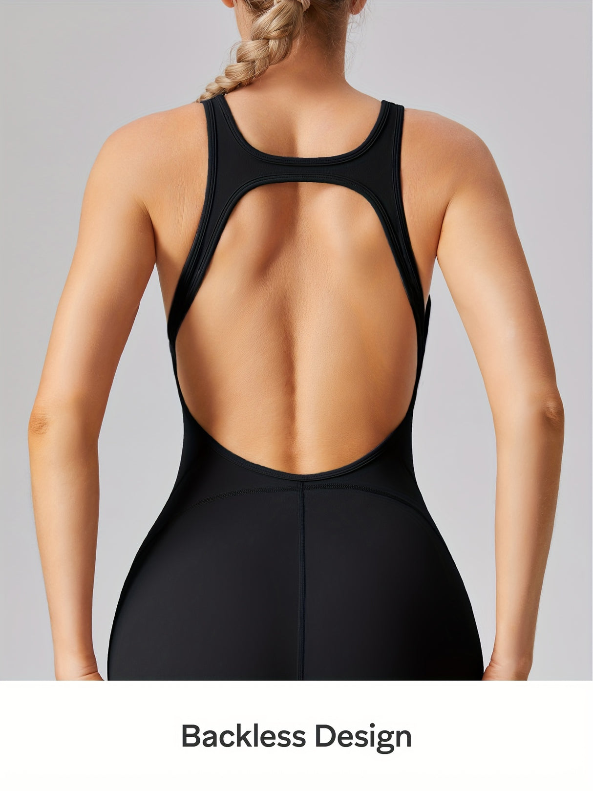 [Removable Padded Bra Workout Jumpsuits] Women Workout Fashion Flare Sleeveless Jumpsuits with Removable Padded Bra Hight Stretch Sportswear for Outdoor Activities (Black Brown Linen Dark blue)