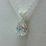 Women'S Temperament Teardrop Shaped Zirconia Pendant Necklace - Luxurious, Cubic Zirconia Stone, Ideal for Wedding Proposals & Parties, Everyday Elegance, Valentine'S Day Accessory|Teardrop Pendant|Detailed Engraving, Zirconi