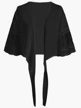 Elegant Solid Knotted Flared Sleeve Blouse, Open Front for Coquette/Cute/Y2K Style Women's Clothing