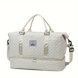 Large Capacity Travel Duffel Bag in Oxford Fabric, Portable Sports Gym Storage Bag, Weekend Overnight Bag for Women