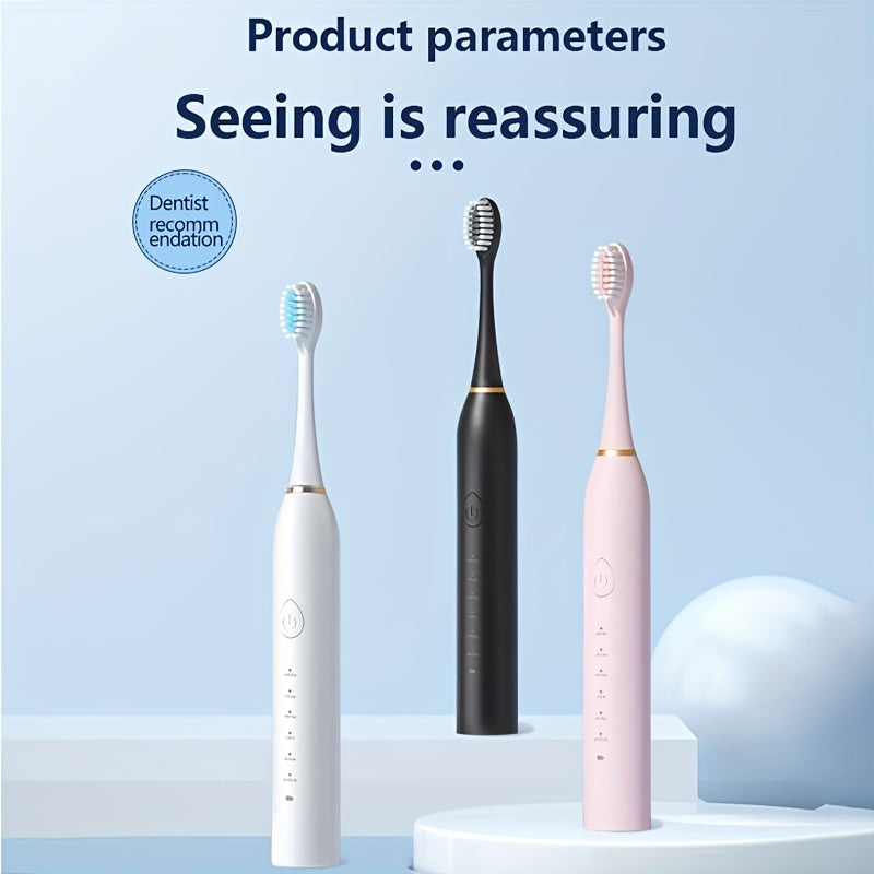 60-Day Long-Lasting 4-Hour Fast Charge Electric Toothbrush for Women and Girls, 8 Brush Heads, 42,000 VPM Whitening, 2 Min Smart Timer, 6 Cleaning Modes