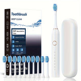 Smart Electric Toothbrush Kit for Adults - Deep Clean, Soft Bristles, USB Rechargeable with 800mAh Battery