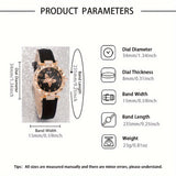 6 Pcs Elegant And Fashionable Watch Leather Strap Quartz Watches With Exquisite Butterfly Jewelry Set Gift For Friends