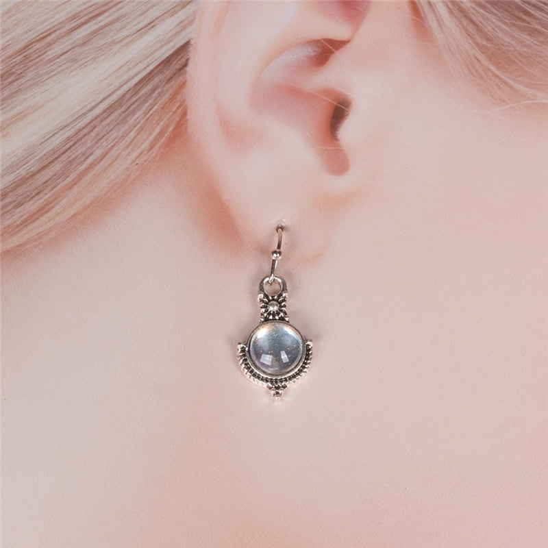 [Vintage Moonstone Earrings] Moonstone Vintage Earrings