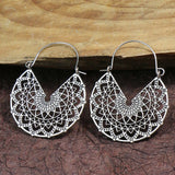 Boho Hollow Dangle Earrings - Vintage Ancient Silver U-Shaped Jewelry for Women