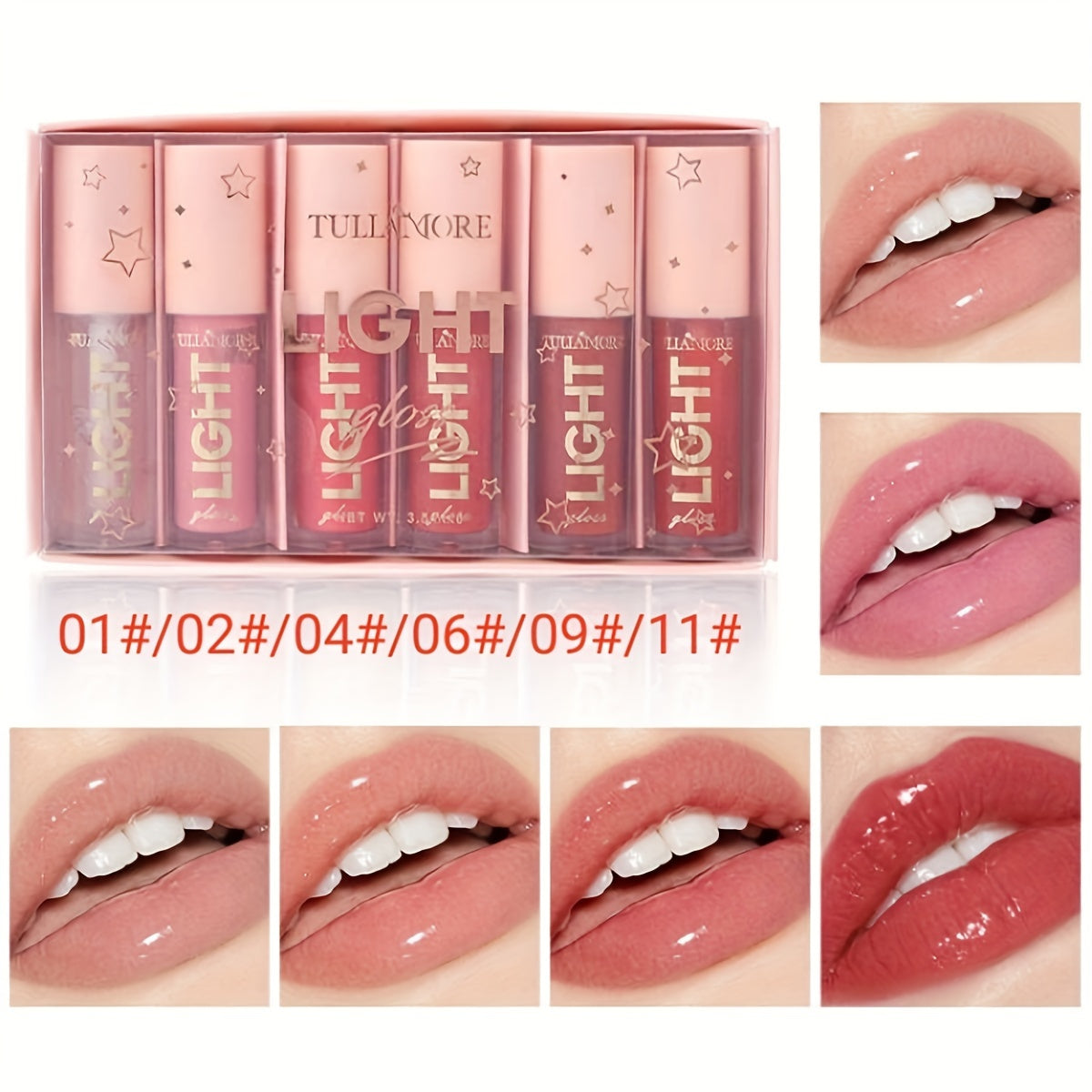12 Colors Pearlescent Moisturizing Lip Gloss - Lustrous Mirror Nude Lip Stain with Natural Lip Oil for Valentine's Day Gifts