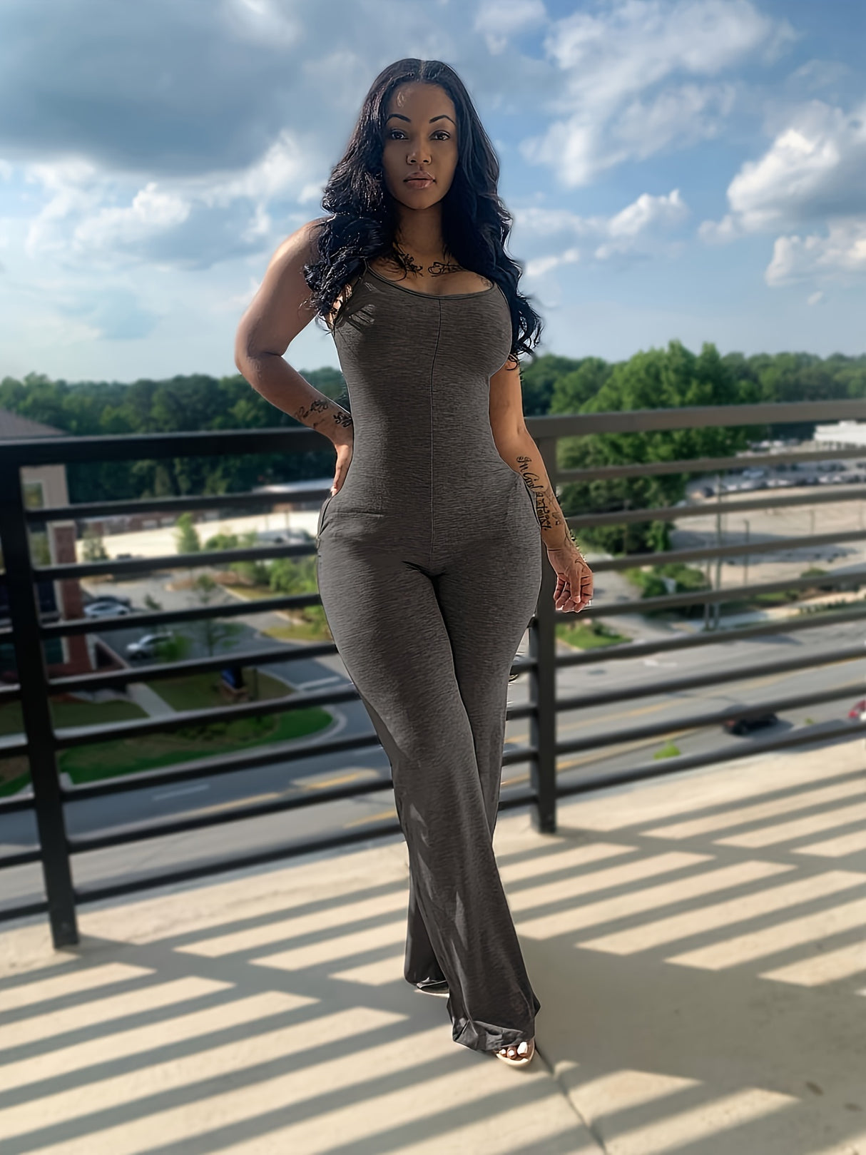 Jumpsuits for Women Seamless Scoop Neck Tummy Control One Piece Yoga Workout Romper