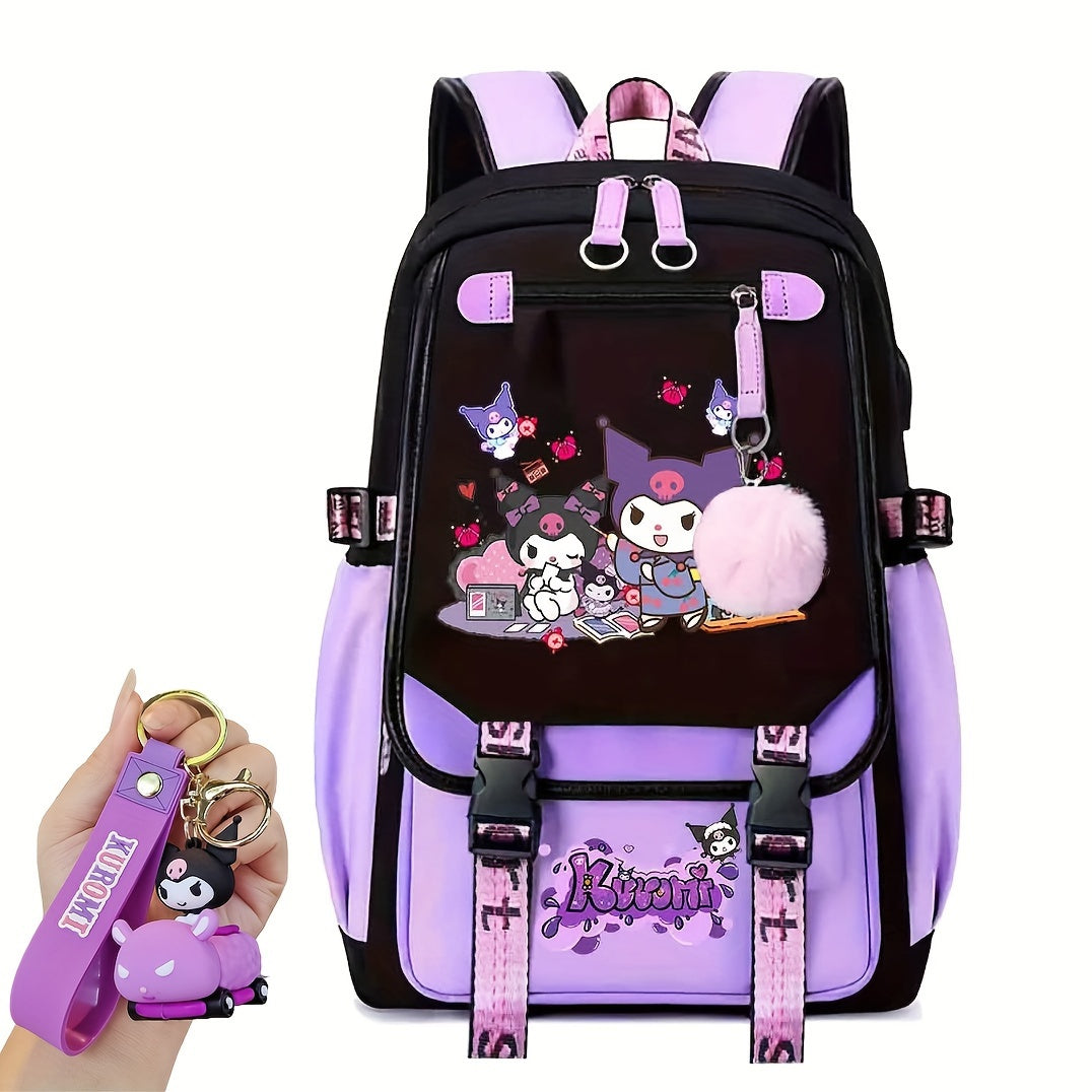 Hello Kitty Kurumi Cute Laptop Backpack Women Travel Hiking Backpack Men Large Cartoon School Bag 18 Inch