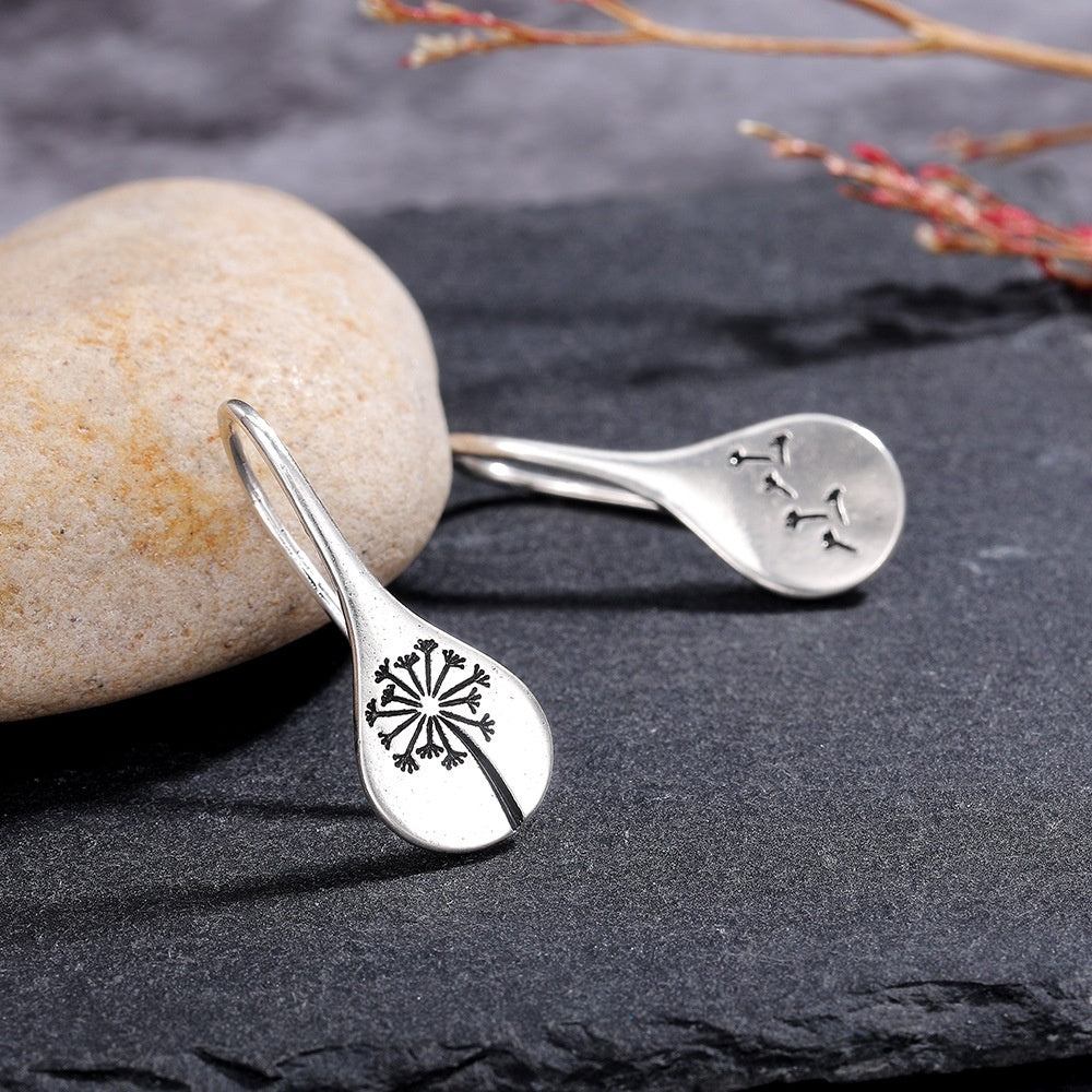 Exquisite Dandelion Drop Earrings - Simple Retro Design, Statement Jewelry for Women's Engagement or Wedding